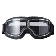 Retro Motorcycle Glasses Mens Moto Racing Motocross Windproof Retro Goggles Clear Black skin