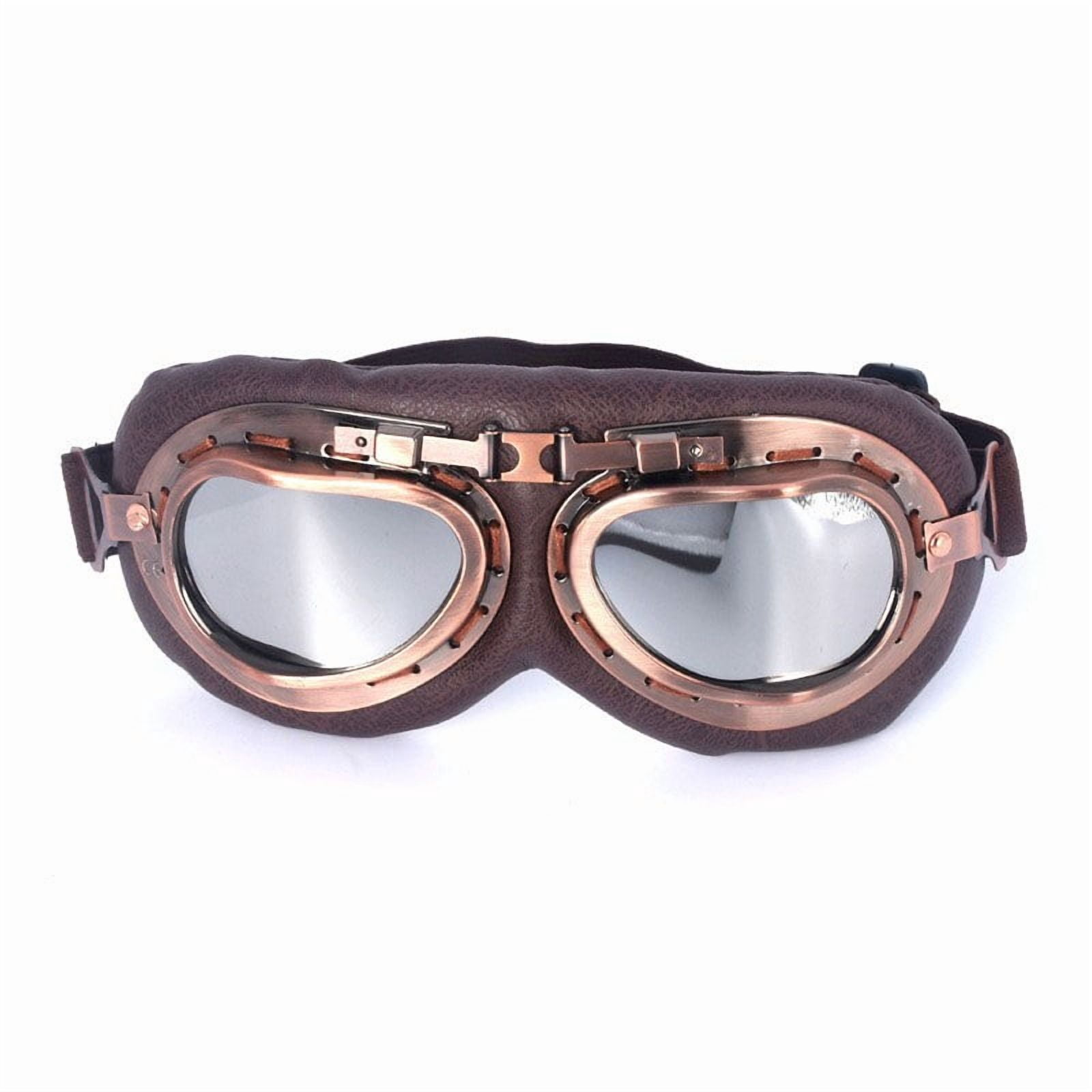 Retro Motorcycle Goggles Glasses Vintage Moto Classic Goggles For Harley Steampunk ATV Copper Helmet