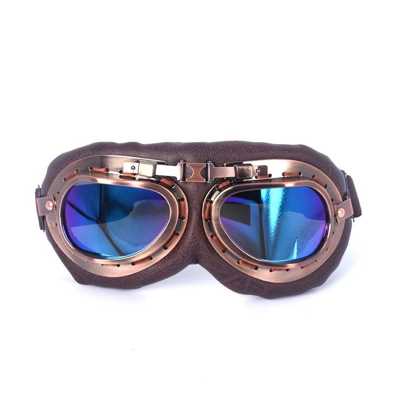 Retro Motorcycle Goggles Glasses Vintage Moto Classic Goggles For Harley Steampunk ATV Copper Helmet
