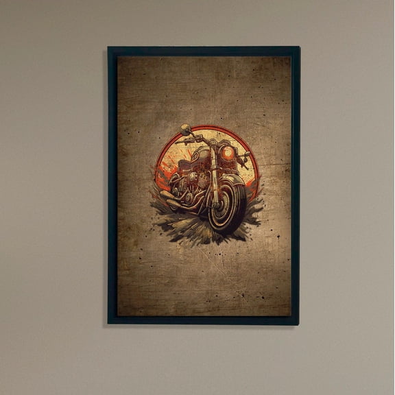 Retro Motorcycle Wall Art, Vintage Biker Decor, Industrial Garage poster, Grunge Style Motorcycle Poster, Man Cave Wall Accent Unframed Paper Print