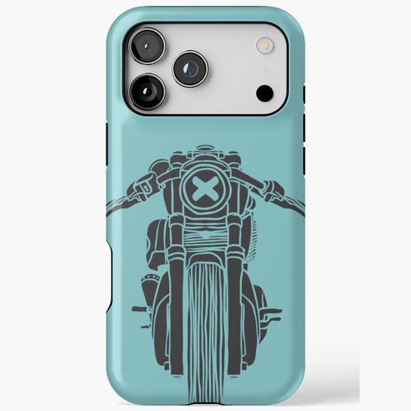 Retro Motorcycle 'X' Headlight for iPhone Case 11 to 17 Pro Max