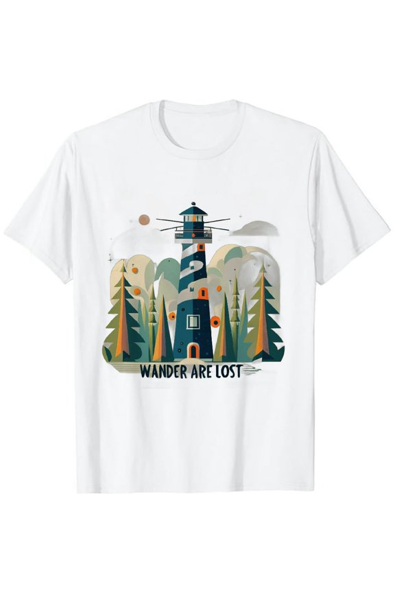 Retro Mountain Adventure Compass Not All Who Wander Are Lost T-Shirt