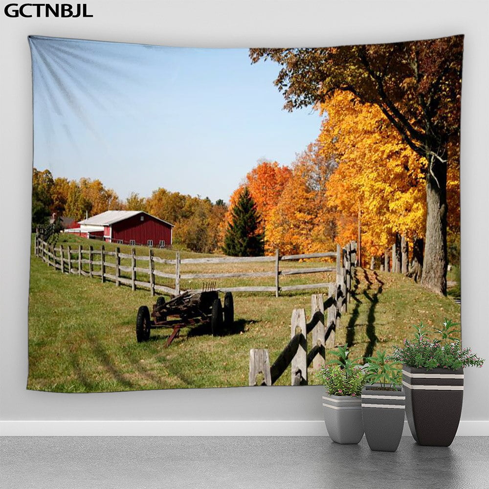 Retro Mountain Antique Car Tapestry Wall Hanging Photography Style Landscape Home Living Room