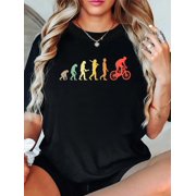 Retro Mountain Biking Evolution Gift for Mountain Bikers T-Shirt Small