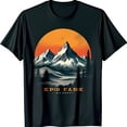 thumbnail image 1 of Retro Mountain Range Graphic Black T-Shirt Vintage Art Design, 1 of 5