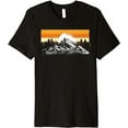 thumbnail image 1 of Retro Mountains Full Moon Outdoor Nature Wildlife Forest Premium T-Shirt, 1 of 3