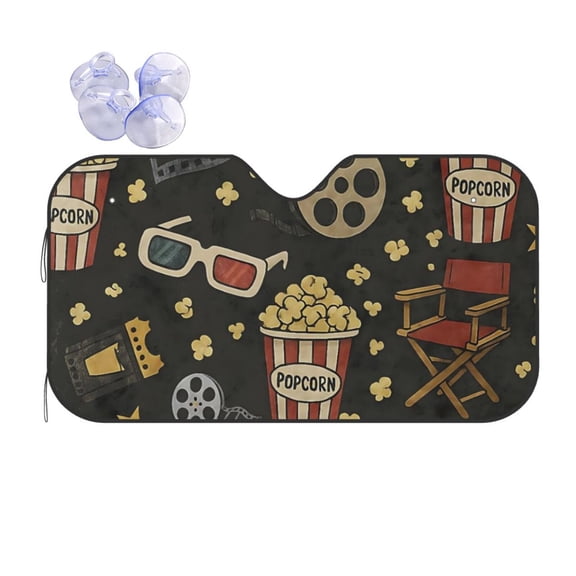Retro Movie Car Windshield Sun Shade Universal Fit Auto Sun Visor Protector