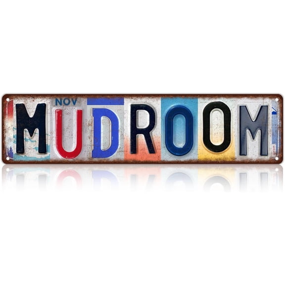 Retro Mudroom Street Sign Wall Decor Metal Tin Sign Poster 4x16 Inch