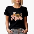 thumbnail image 1 of Retro Mum, Flowers and Butterflies Art, Mother's Day Merch Gift, Black T-Shirt, Small, 1 of 5