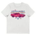 thumbnail image 1 of Retro Muscle Car Speedway Women's White Short Sleeve Crew Neck Tee-XL, 1 of 3