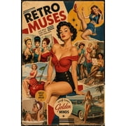 Retro Muses Poster - Golden Age Glamour | 1950s Pin-Up Wall Art  Poster Paper