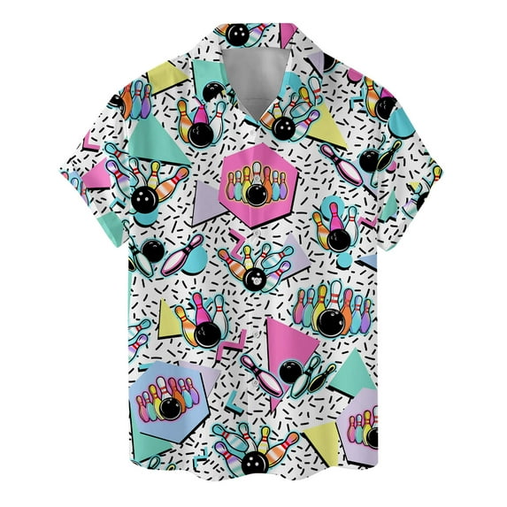 Retro Mushroom Alien Bigfoot Hawaiian Shirt For Men UFO Sasquatch Mens Hawaiian Shirts Short Sleeve Button Down Shirt Men