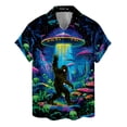 thumbnail image 1 of Retro Mushroom Alien Bigfoot Hawaiian Shirt For Men UFO Sasquatch Mens Hawaiian Shirts Short Sleeve Button Down Shirt Men, 1 of 7