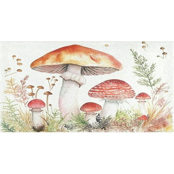 Retro Mushroom Bathroom Rug Mat Ultra Soft Non Slip and Absorbency Plush Rugs Washable Fast Drying Bath Rugs 39 x 20 Inches Home Decorations