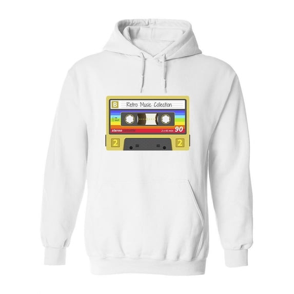 Retro Music Cassette Collection Hoodie Women -Image by Shutterstock, Female Medium