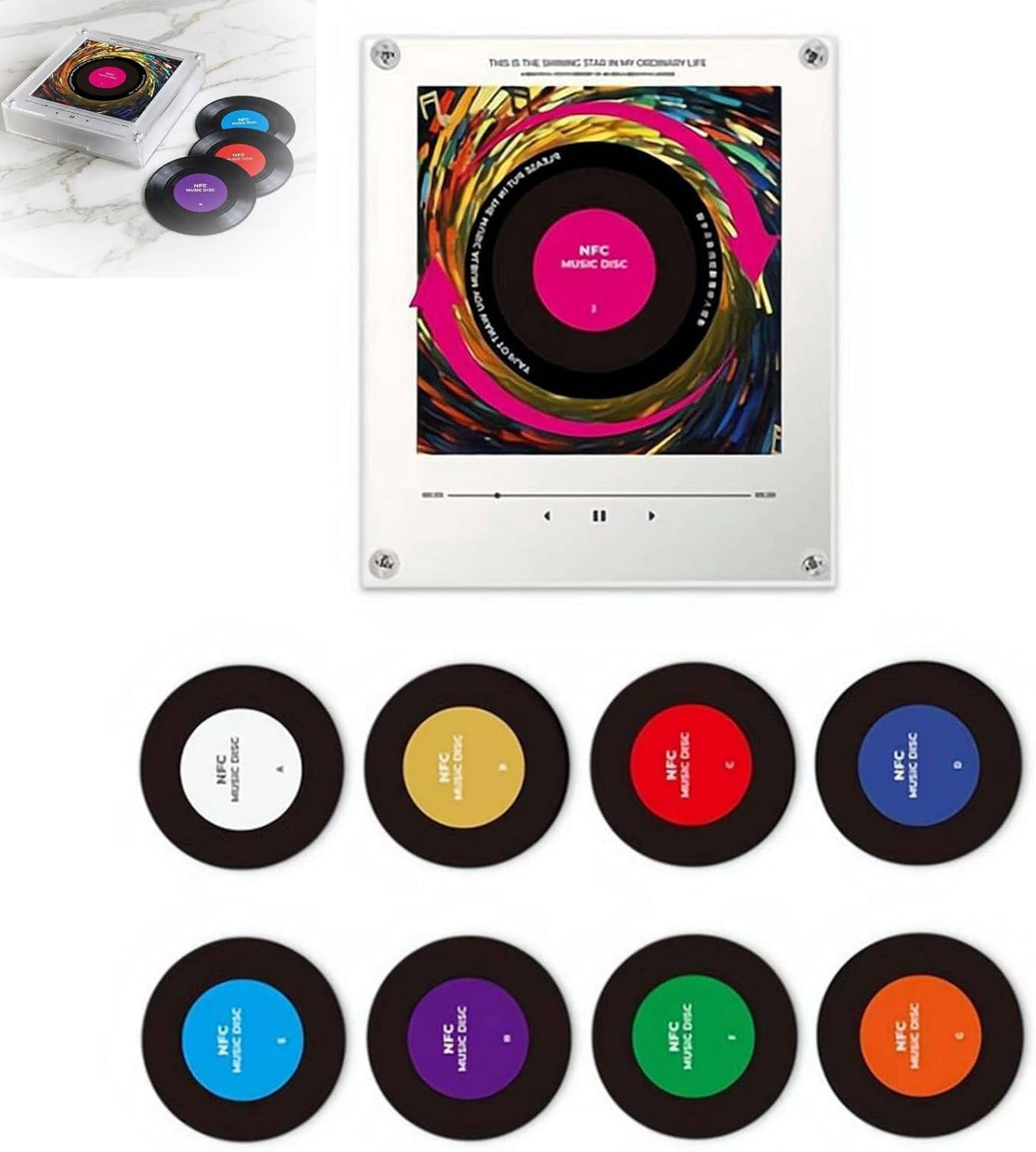 Programmable Magnets Retro Music Fridge Magnets with Player Set, Magnetic Refrigerator ...
