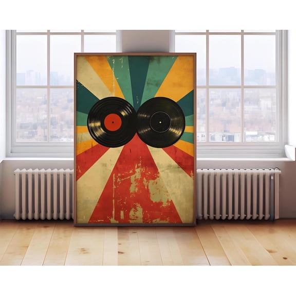 Retro Music Poster, Vintage Vinyl Wall Art, Trendy Preppy Posters, Groovy Poster, Vinyl Lover Gift, Poster, Diy Art, Unframed Poster Size 12x18