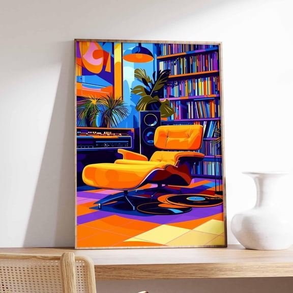 Retro Music Room, Vinyl Poster, Vintage Music Print, Record Store Art, Music Poster, Music Gift, Retro Music Artwork, Album Cover Art Wall Art, Modern Wall Decor, 8x12 UNFRAMED