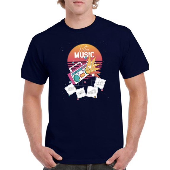 Retro Music T-Shirt Men -Smartprints Designs, Male 5X-Large