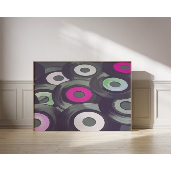 Retro Music Wall Art Record Illustration Vintage Style Vinyl Decor Trendy Room Decoration Unframed Paper Print