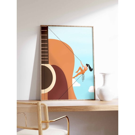 Retro Music Wall Art Vintage Style Sound Inspired Musician Room Decor, Unframed Paper Poster 16x20in