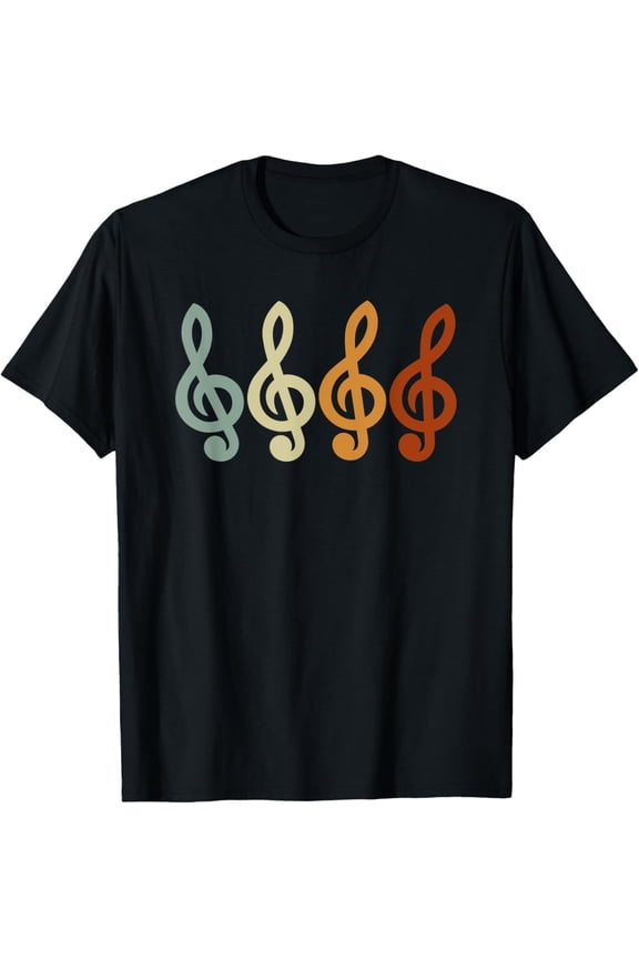 Retro Musical Orchestra Treble Clef Musician Composer Music T-Shirt