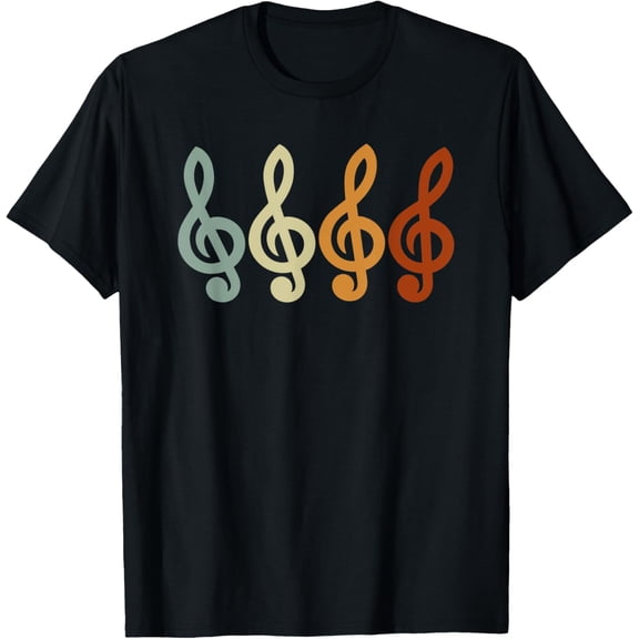 Retro Musical Orchestra Treble Clef Musician Composer Music T-Shirt