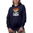 thumbnail image 1 of Retro My Heart Is on That Field, Baseball Coach or Player Quote, Navy Blue Hooded Sweatshirt or Hoodie, 3XL, 1 of 5