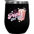 thumbnail image 1 of Retro My Heart Pops for You, Popcorn Art, Valentine's Day Gift, Black 12oz Wine Tumbler, 1 of 1