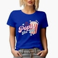 thumbnail image 1 of Retro My Heart Pops for You, Popcorn Art, Valentine's Day Gift, Royal Blue T-Shirt, Large, 1 of 5