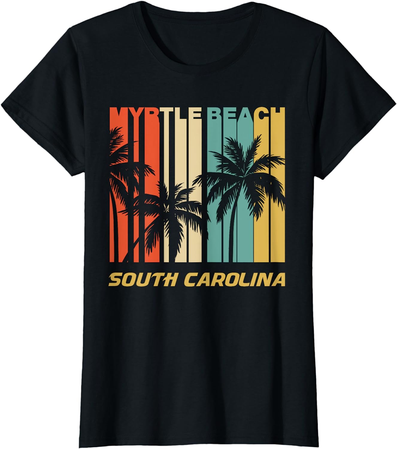 Retro Myrtle Beach South Carolina Palm Trees Vacation T-Shirt - Walmart.com