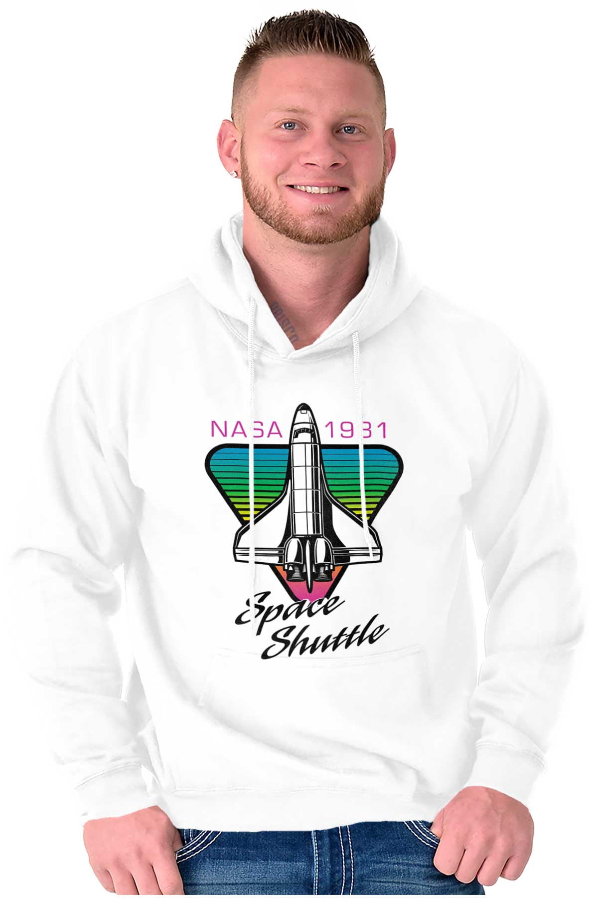 Retro NASA 1981 Outer Space Shuttle Hoodie Sweatshirt Women Men Brisco ...