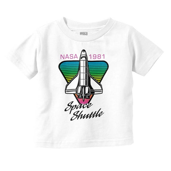 Retro NASA 1981 Outer Space Shuttle Toddler Boy Girl T Shirt Infant Toddler Brisco Brands 4T