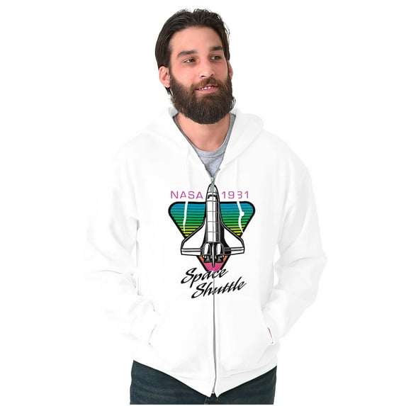 Retro NASA 1981 Outer Space Shuttle Unisex Plus Size Zip Hoodie Brisco Brands 5X