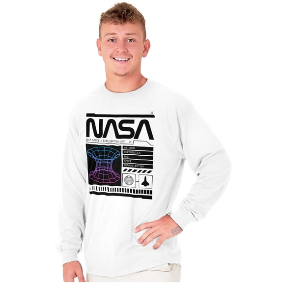 Retro NASA Deep Space Exploration Long Sleeve TShirt Men Women Brisco Brands S