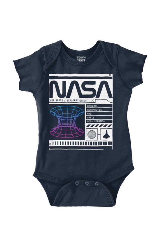 Retro NASA Deep Space Exploration Romper Boys or Girls Infant Baby Brisco Brands 6M