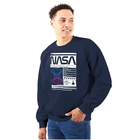 Retro NASA Deep Space Exploration Sweatshirt for Men or Women Brisco Brands S
