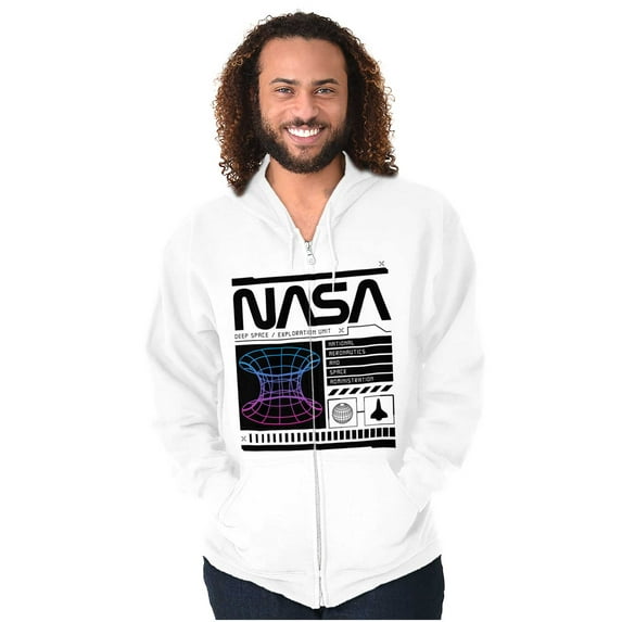Retro NASA Deep Space Exploration Unisex Plus Size Zip Hoodie Brisco Brands 4X