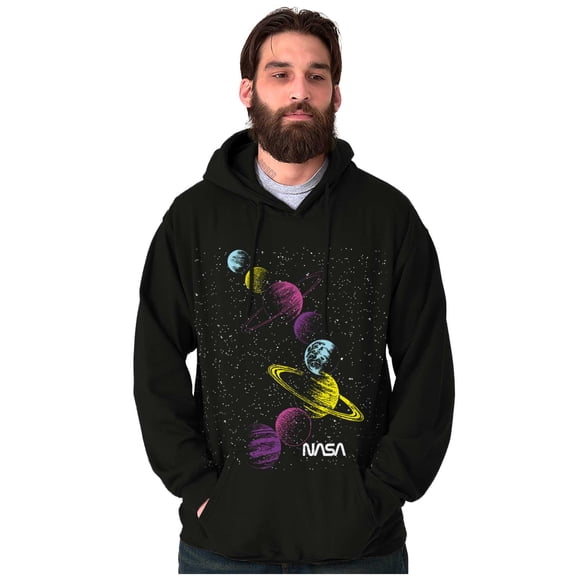 Retro NASA Space Milky Way Planets Hoodie Sweatshirt Women Men Brisco Brands S