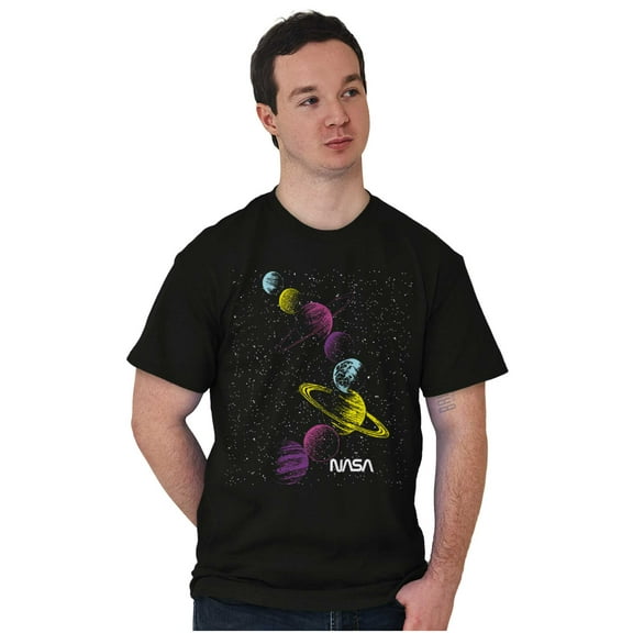 Retro NASA Space Milky Way Planets Men's Graphic T Shirt Tees Brisco Brands S