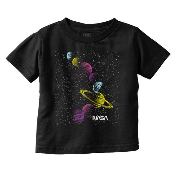 Retro NASA Space Milky Way Planets Toddler Boy Girl T Shirt Infant Toddler Brisco Brands 6M