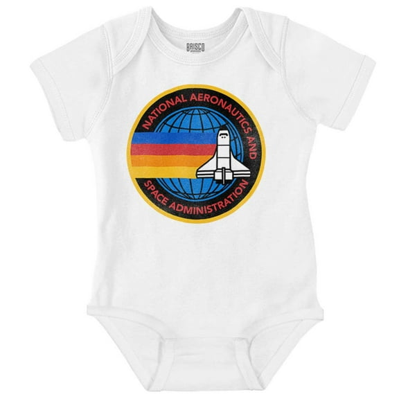 Retro NASA Space Shuttle Rainbow Romper Boys or Girls Infant Baby Brisco Brands 18M
