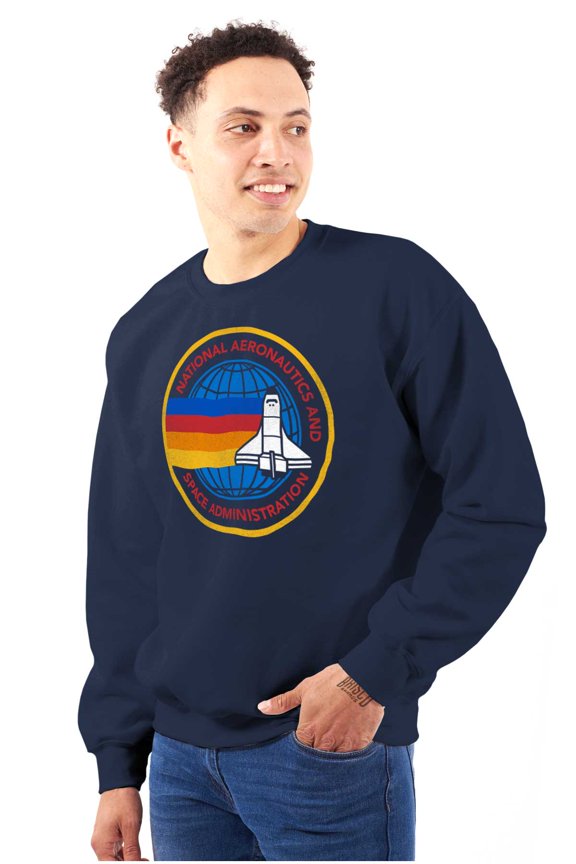 Retro NASA Space Shuttle Rainbow Sweatshirt for Men or Women Brisco Brands L