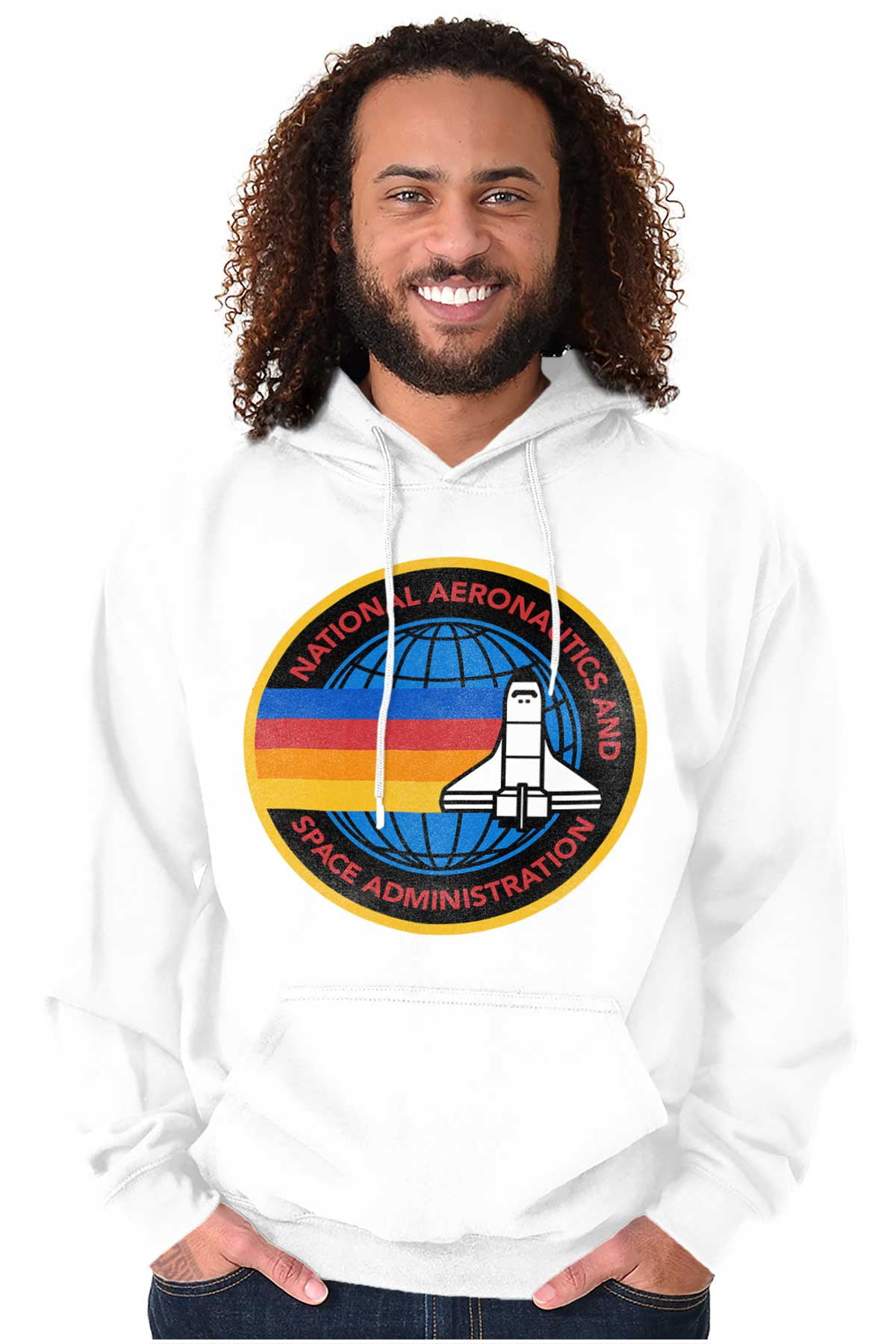 Retro NASA Space Shuttle Rainbow Unisex Plus Size Hoodie Brisco Brands ...