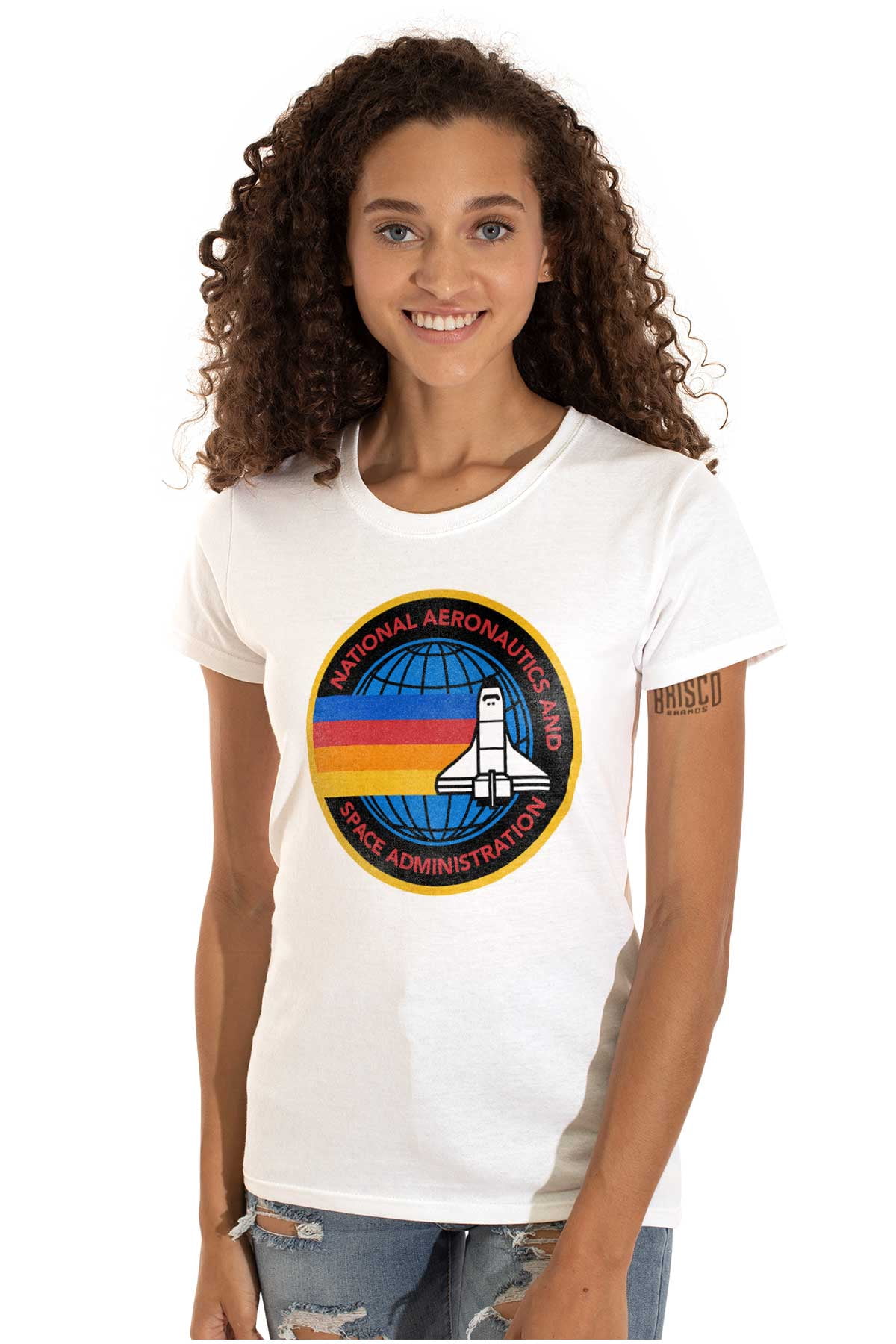 Retro NASA Space Shuttle Rainbow Women's Plus Size Shirt Brisco Brands ...