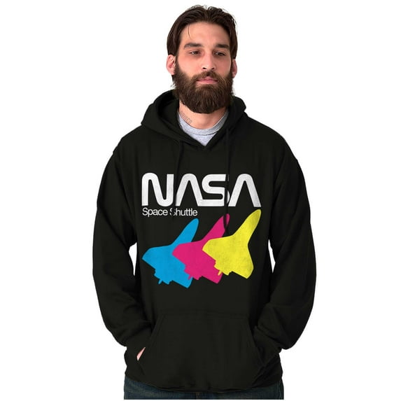 Retro NASA Worm Logo Space Shuttle Hoodie Sweatshirt Women Men Brisco Brands S
