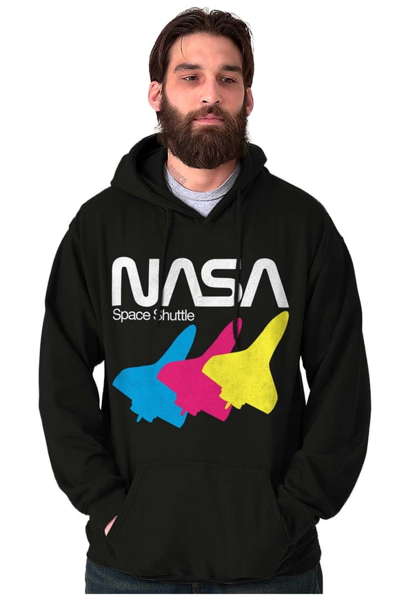 Retro NASA Worm Logo Space Shuttle Hoodie Sweatshirt Women Men Brisco Brands S
