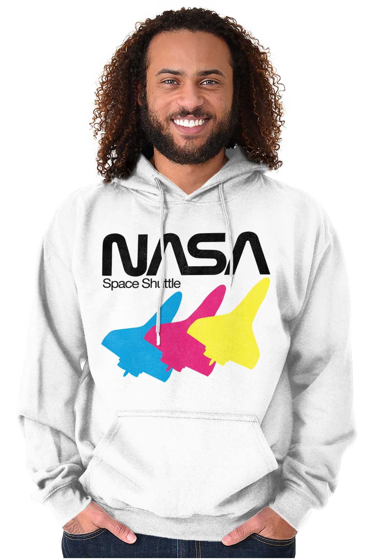 Retro NASA Worm Logo Space Shuttle Hoodie Sweatshirt Women Men Brisco ...