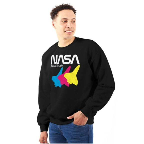 Retro NASA Worm Logo Space Shuttle Sweatshirt for Men or Women Brisco Brands S