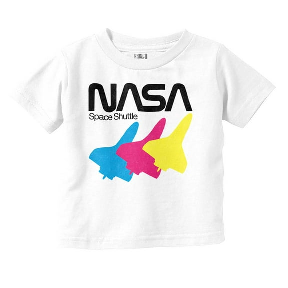 Retro NASA Worm Logo Space Shuttle Toddler Boy Girl T Shirt Infant Toddler Brisco Brands 24M